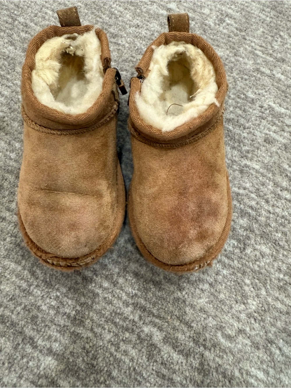UGG Suede Shearling Lined Slip-On Boots - Chestnut